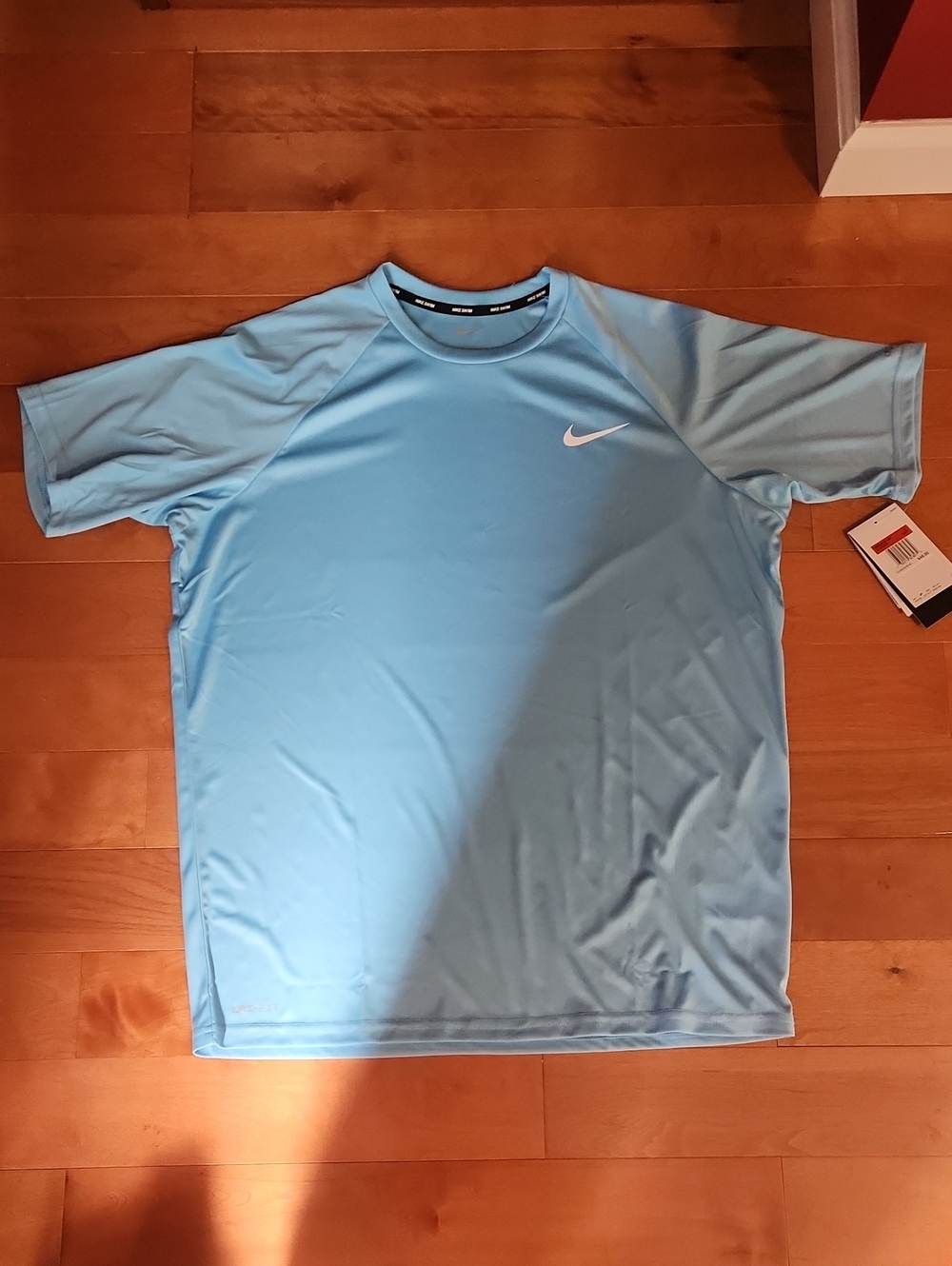 Nike Light Blue Athletic Dri-FIT Swim Short Sleeve Tee